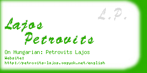 lajos petrovits business card